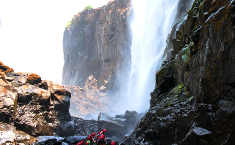 Swimming under the Victoria Falls 